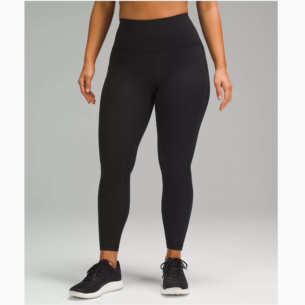 Lululemon Wunder Train Contour Fit High-Rise w/ Pockets 25” - Black  | Size 8